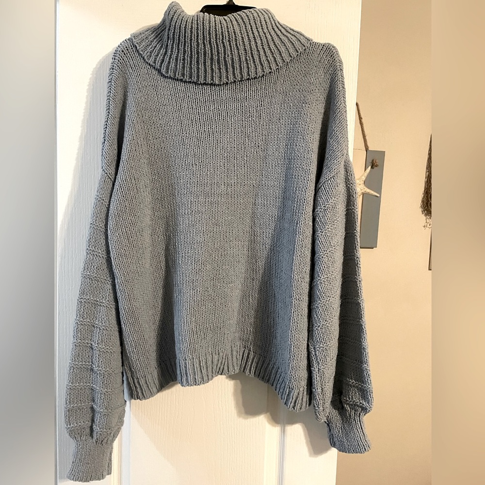 Wonderly from Macy’s Cowl Neck Sweater - light blue/periwinkleish. So soft!! XXL